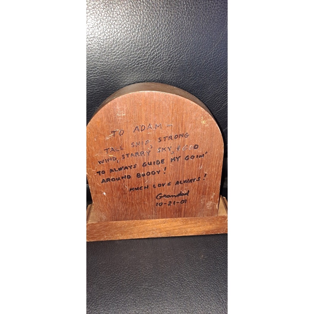 Hand Carved Wooden Bookends Pirate Ship May 1949 - Picture 5 of 8